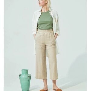 notPERFECTLINEN Beige Wide Leg Pants